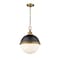 Z-Lite Peyton 2 Light Pendant, Matte Black + Factory Bronze & Opal Etched 619P14-MB-FB - alternate 2